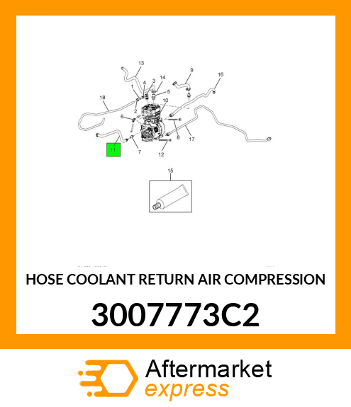 HOSE COOLANT RETURN AIR COMPRESSION 3007773C2