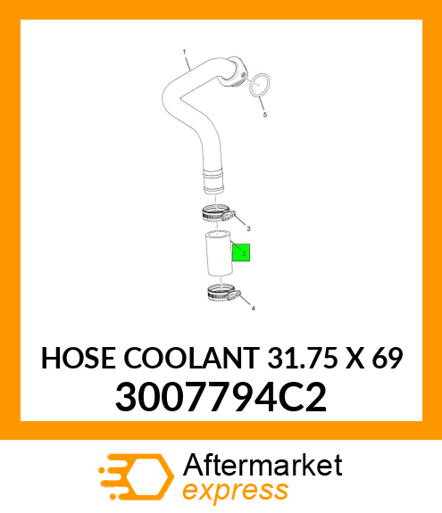 HOSE COOLANT 31.75 X 69 3007794C2