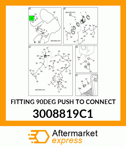 FITTING 90DEG PUSH TO CONNECT 3008819C1