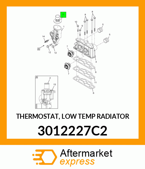 THERMOSTAT, LOW TEMP RADIATOR 3012227C2