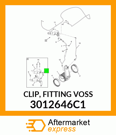 CLIP, FITTING VOSS 3012646C1