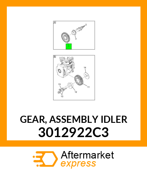GEAR, ASSEMBLY IDLER 3012922C3