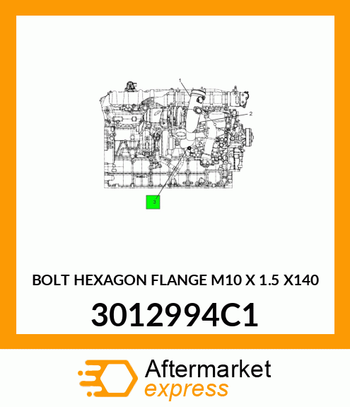 BOLT HEXAGON FLANGE M10 X 1.5 X140 3012994C1