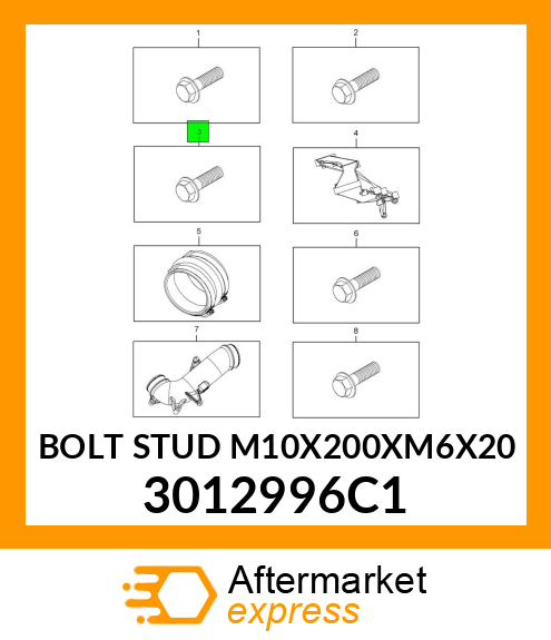 BOLT STUD M10X200XM6X20 3012996C1