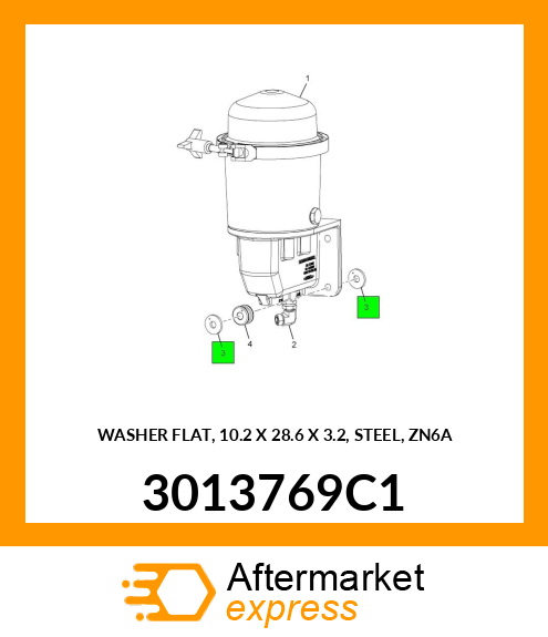 WASHER FLAT, 10.2 X 28.6 X 3.2, STEEL, ZN6A 3013769C1