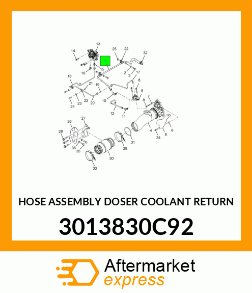 HOSE ASSEMBLY DOSER COOLANT RETURN 3013830C92