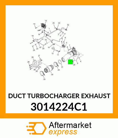 DUCT TURBOCHARGER EXHAUST 3014224C1