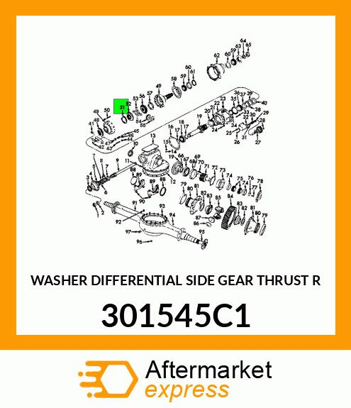 WASHER DIFFERENTIAL SIDE GEAR THRUST R 301545C1