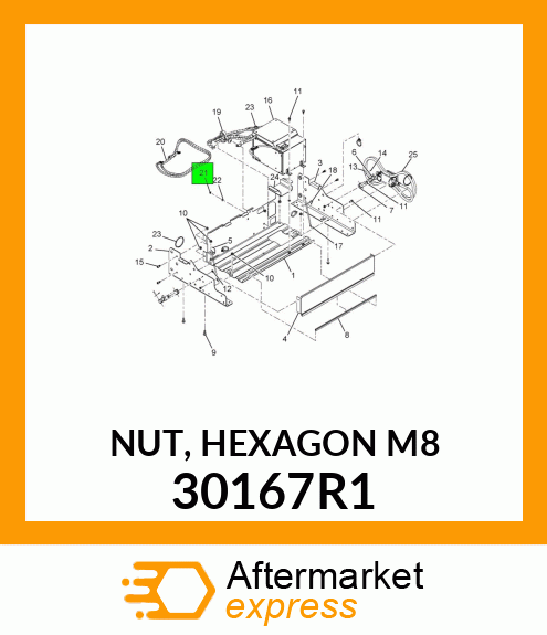 NUT, HEXAGON M8 30167R1