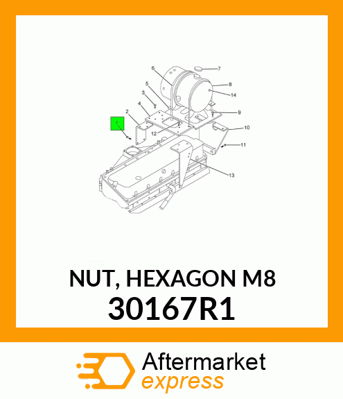 NUT, HEXAGON M8 30167R1