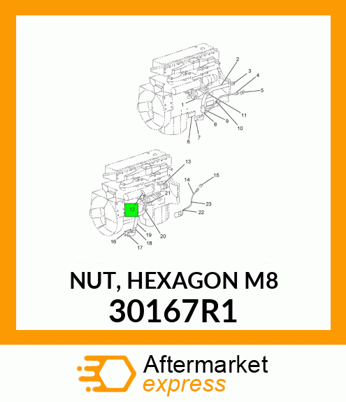 NUT, HEXAGON M8 30167R1