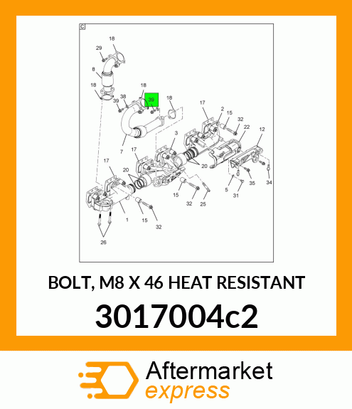 BOLT, M8 X 46 HEAT RESISTANT 3017004c2