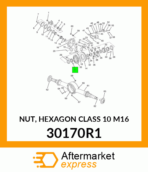 NUT, HEXAGON CLASS 10 M16 30170R1