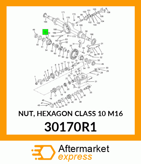 NUT, HEXAGON CLASS 10 M16 30170R1