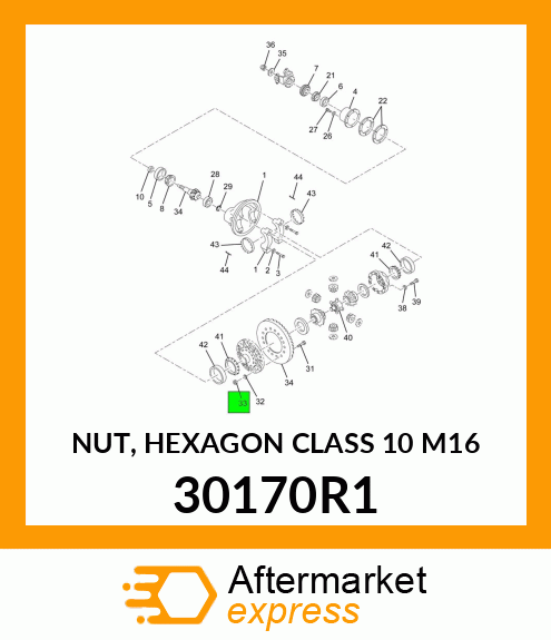 NUT, HEXAGON CLASS 10 M16 30170R1