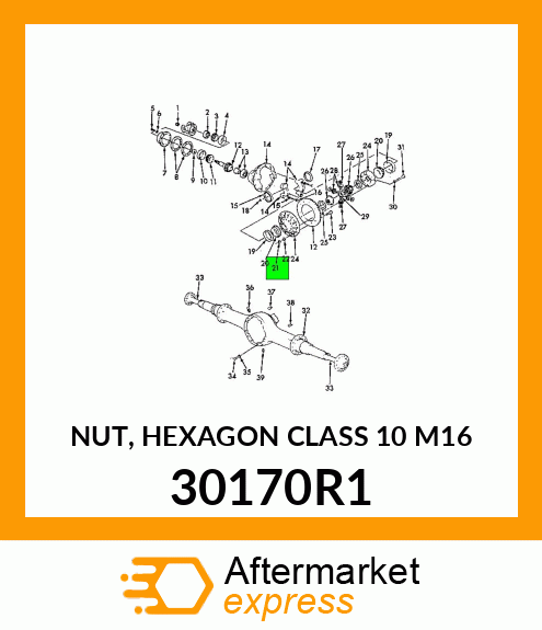 NUT, HEXAGON CLASS 10 M16 30170R1