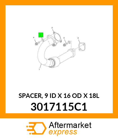 SPACER, 9 ID X 16 OD X 18L 3017115C1