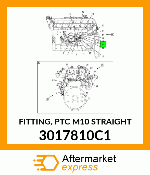 FITTING, PTC M10 STRAIGHT 3017810C1