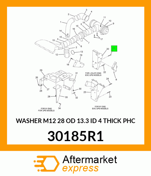 WASHER M12 28 OD 13.3 ID 4 THICK PHC 30185R1