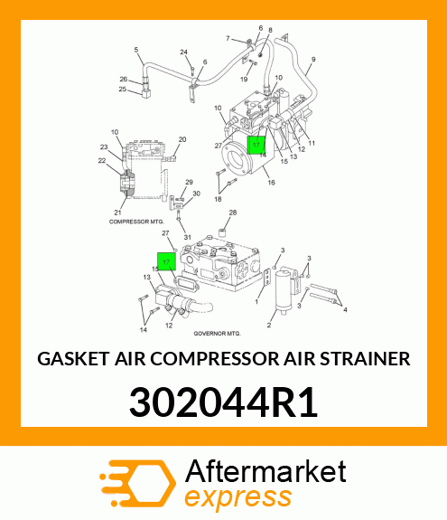 GASKET AIR COMPRESSOR AIR STRAINER 302044R1