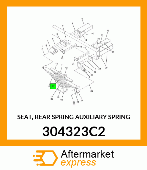 SEAT, REAR SPRING AUXILIARY SPRING 304323C2