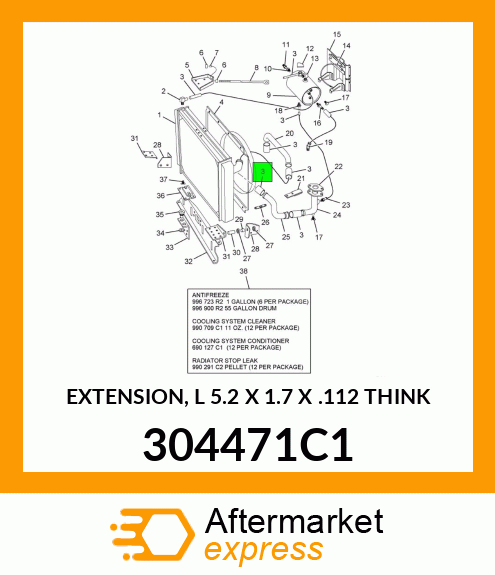 EXTENSION, L 5.2 X 1.7 X .112 THINK 304471C1