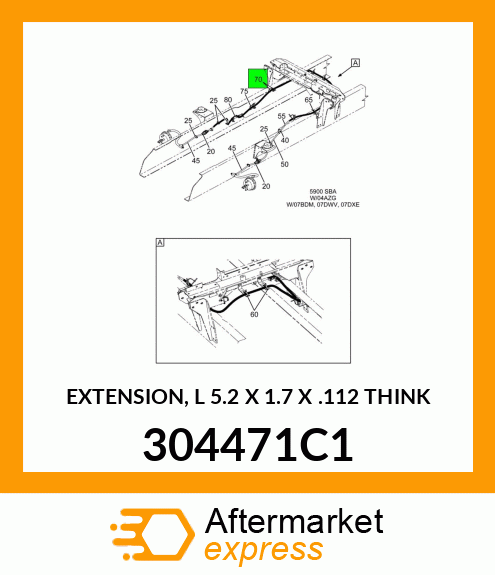 EXTENSION, L 5.2 X 1.7 X .112 THINK 304471C1