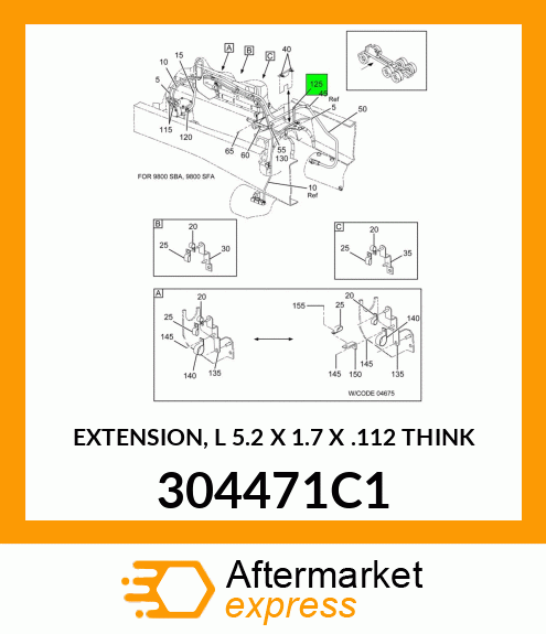 EXTENSION, L 5.2 X 1.7 X .112 THINK 304471C1