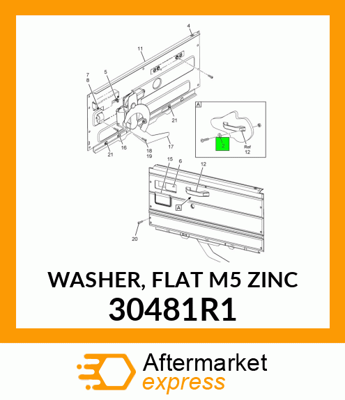 WASHER, FLAT M5 ZINC 30481R1