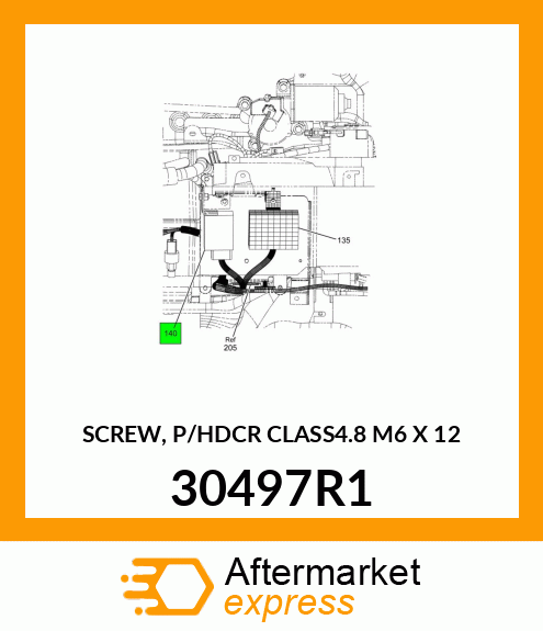 SCREW, P/HDCR CLASS4.8 M6 X 12 30497R1