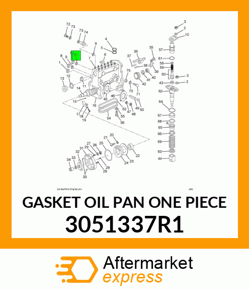 GASKET OIL PAN ONE PIECE 3051337R1