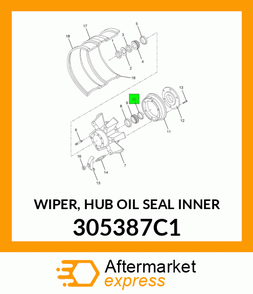 WIPER, HUB OIL SEAL INNER 305387C1