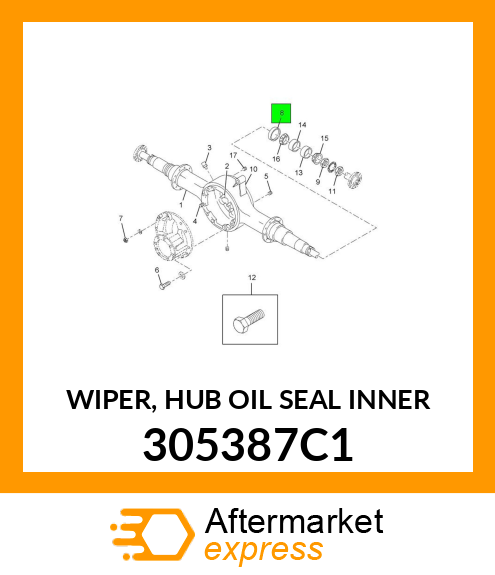 WIPER, HUB OIL SEAL INNER 305387C1