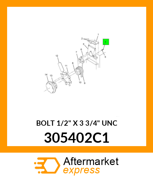 BOLT 1/2" X 3 3/4" UNC 305402C1