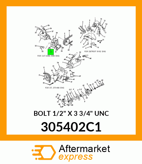 BOLT 1/2" X 3 3/4" UNC 305402C1