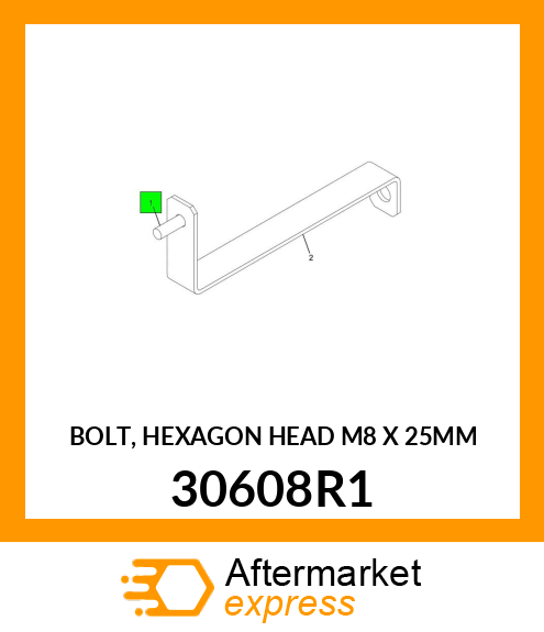 BOLT, HEXAGON HEAD M8 X 25MM 30608R1