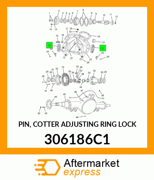 PIN, COTTER ADJUSTING RING LOCK 306186C1