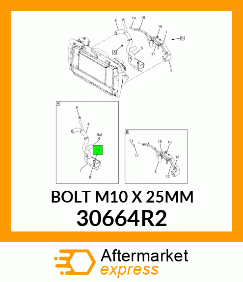 BOLT M10 X 25MM 30664R2