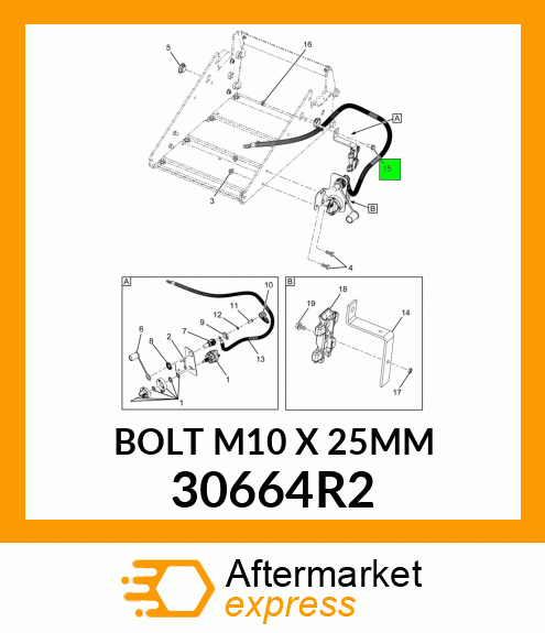 BOLT M10 X 25MM 30664R2