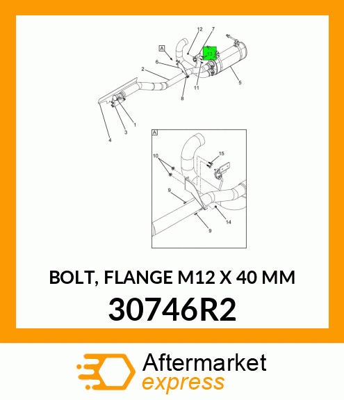 BOLT, FLANGE M12 X 40 MM 30746R2