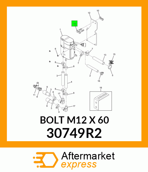 BOLT M12 X 60 30749R2