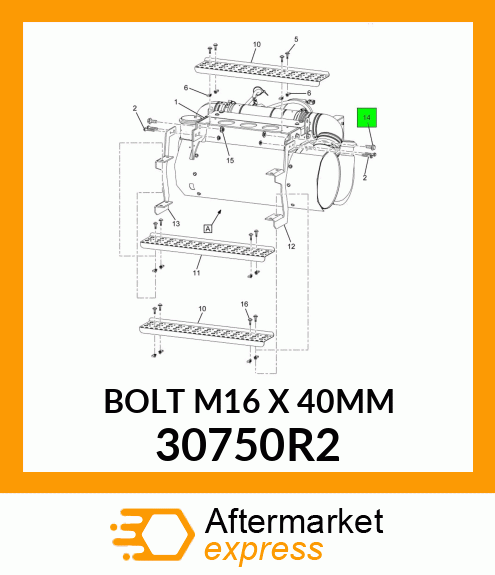 BOLT M16 X 40MM 30750R2