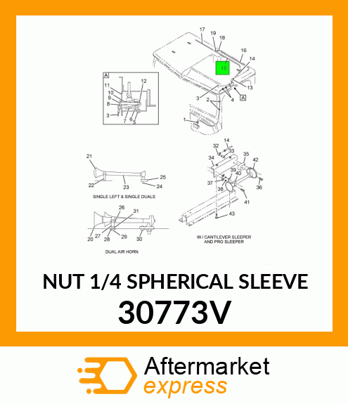 NUT 1/4 SPHERICAL SLEEVE 30773V