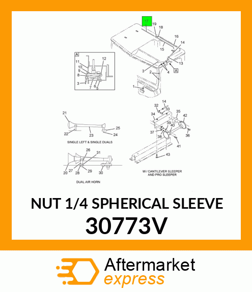 NUT 1/4 SPHERICAL SLEEVE 30773V