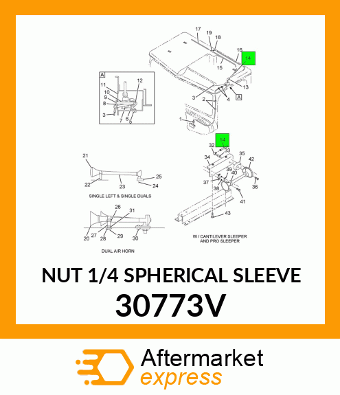 NUT 1/4 SPHERICAL SLEEVE 30773V