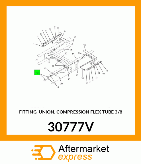 FITTING, UNION COMPRESSION FLEX TUBE 3/8" 30777V