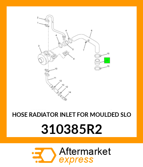 HOSE RADIATOR INLET FOR MOULDED SLO 310385R2