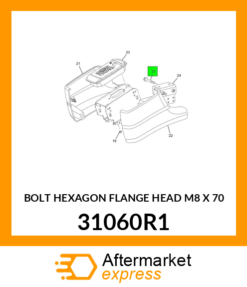 BOLT HEXAGON FLANGE HEAD M8 X 70 31060R1