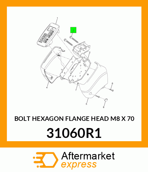 BOLT HEXAGON FLANGE HEAD M8 X 70 31060R1