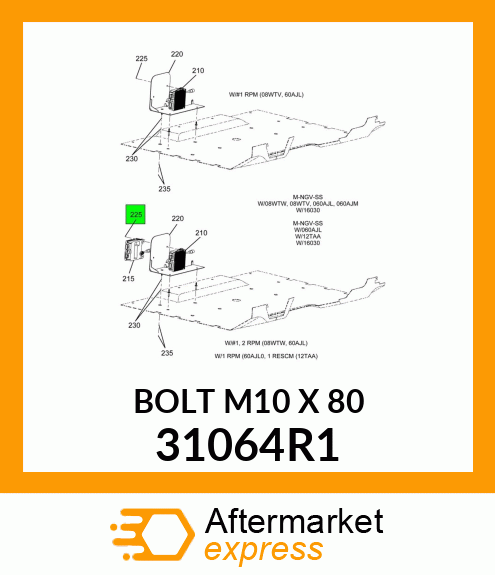 BOLT M10 X 80 31064R1